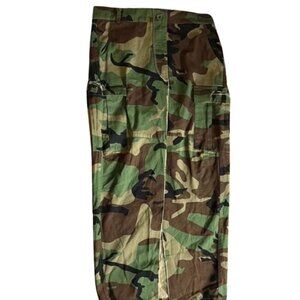 Camo Cargo Maxi Skirt Size L 31x37 Y2K Utility Military Streetwear